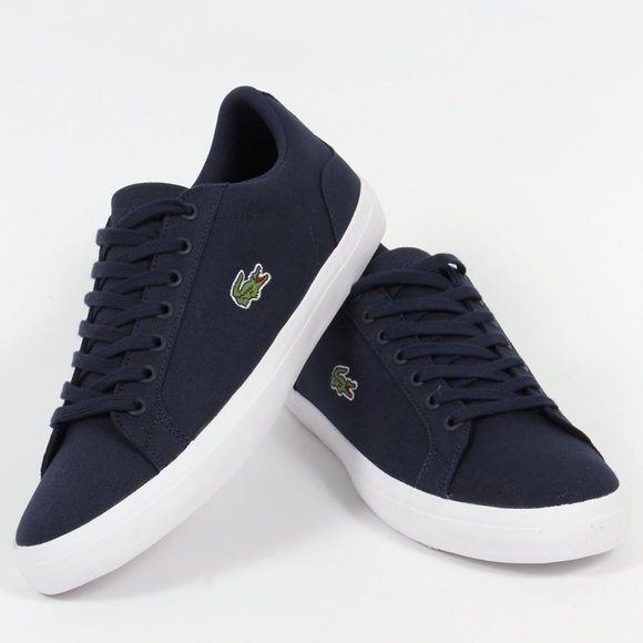 lacoste lerond sneakers in white canvas